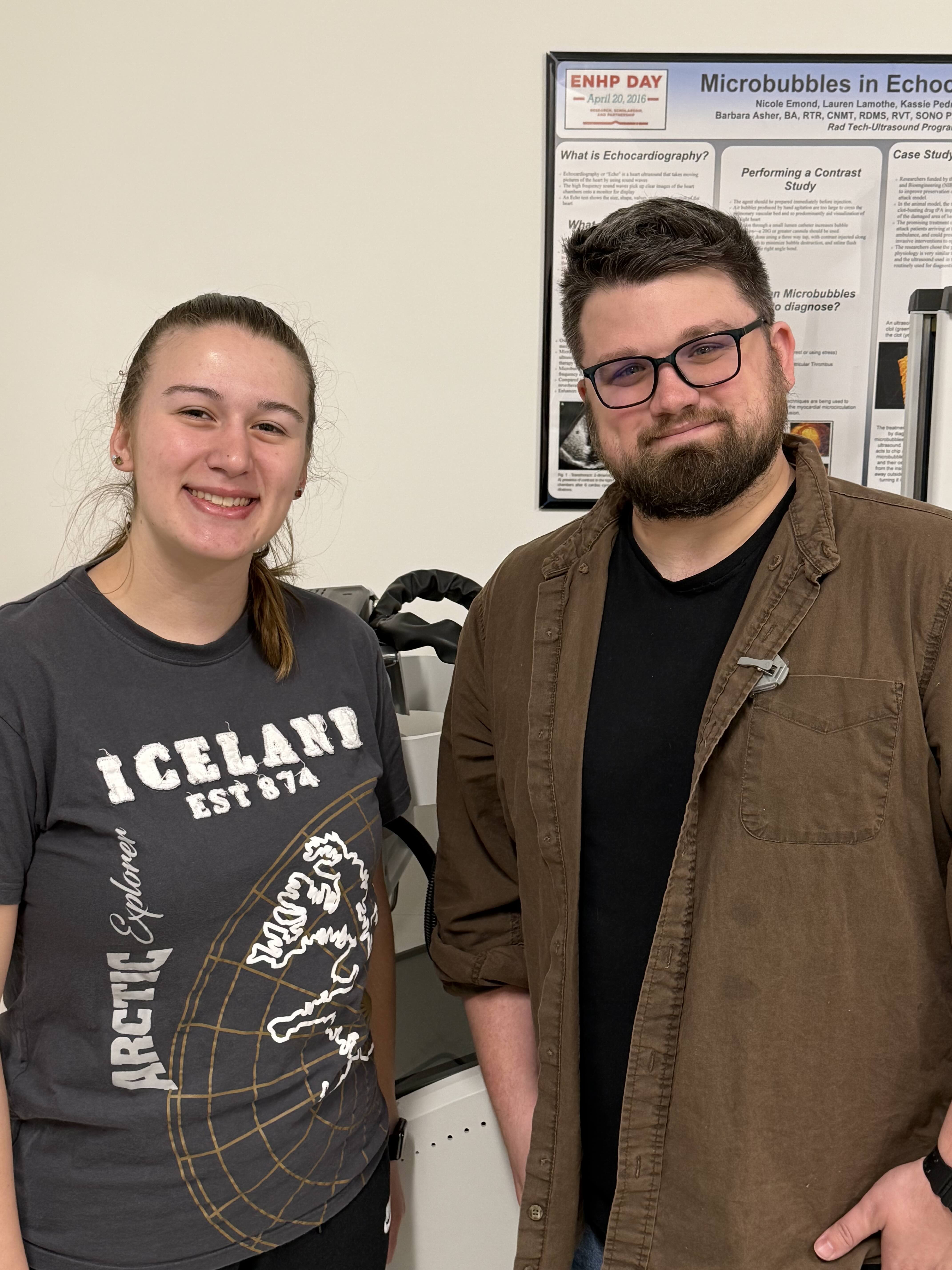 Molly Dickerman with Clinical Coordinator Lee Page.